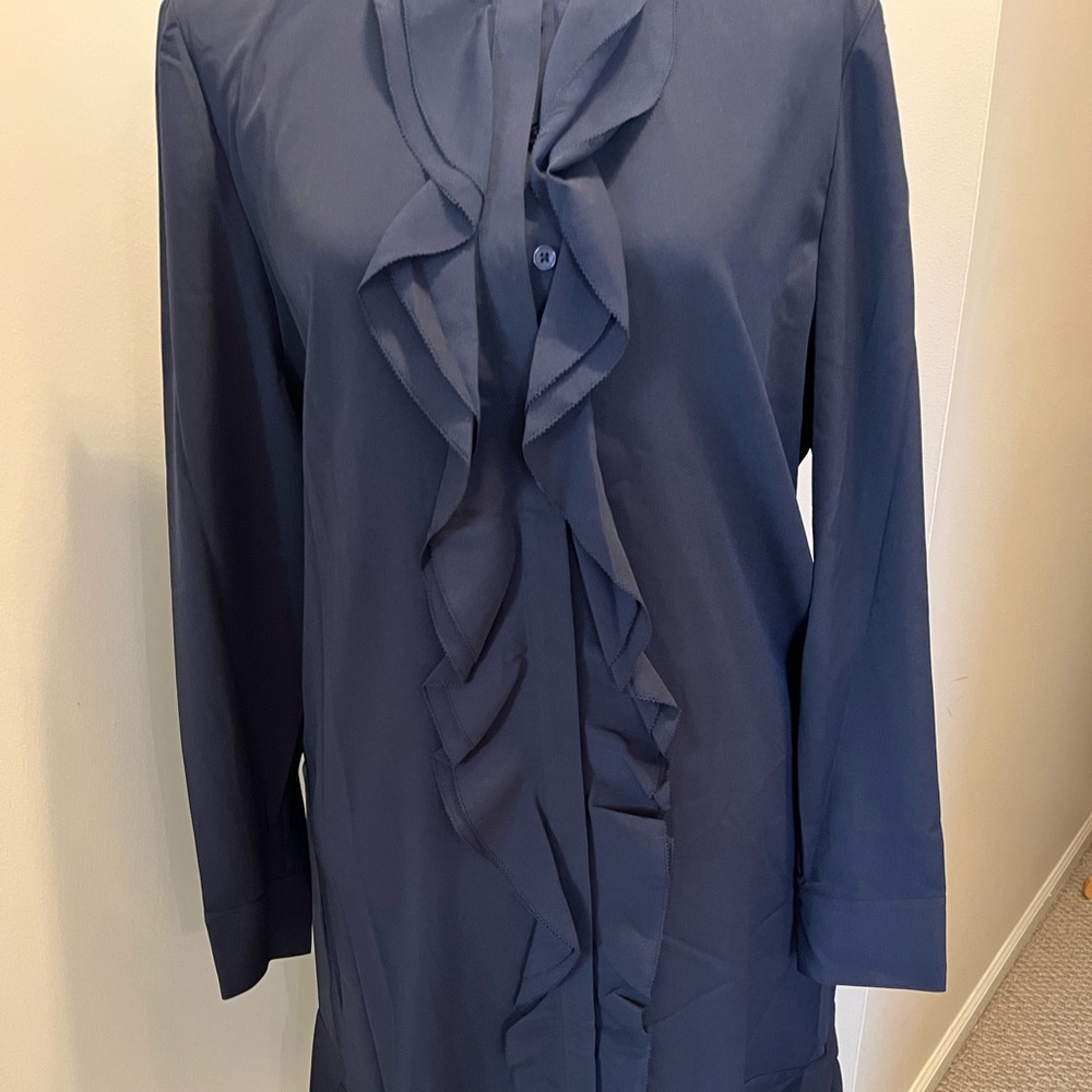Elegant Navy Ruffle dress